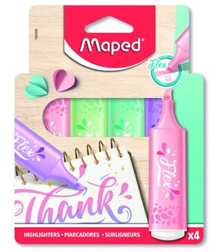MAPED ΣΕΤ ΜΑΡΚΑΔΟΡΟΙ ΥΠΟΓΡΑΜΜΙΣΗΣ FLEX PASTEL LETTERING 4 ΤΕΜΑΧΙΩΝ 740308 (ΡΟΖ, ΠΡΑΣΙΝΟ, ΓΑΛΑΖΙΟ, ΛΙΛΑ)