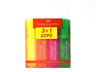 FABER CASTELL ΣΕΤ ΜΑΡΚΑΔΟΡΟΙ ΥΠΟΓΡΑΜΜΙΣΗΣ 3 + 1 ΔΩΡΟ 254600