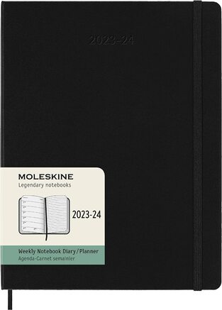 2023 2024 ΗΜΕΡΟΛΟΓΙΟ MOLESKINE XLARGE (19x25cm) HARD COVER BLACK WEEKLY DIARY (ΕΒΔΟΜΑΔΙΑΙΟ ΗΜΕΡΟΛΟΓΙΟ 18ΜΗΝΟ)