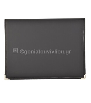 VIVIAN PLAST ΣΟΥΜΕΝ ΓΡΑΦΕΙΟΥ ΔΙΠΛΟ 34,5x46,5cm ΜΑΥΡΟ ΜΕ ΜΕΤΑΛΛΙΚΗ ΓΩΝΙΑ