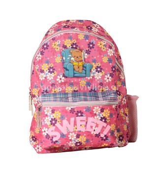 LYC SAC ΤΣΑΝΤΑ ΝΗΠΙΑΓΩΓΕΙΟΥ BONNIE LINE ΡΟΖ ΜΕ ΛΟΥΛΟΥΔΑΚΙΑ ΚΑΙ ΑΡΚΟΥΔΑΚΙ 52473