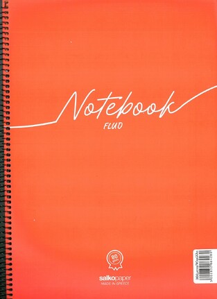 SALKO ΤΕΤΡΑΔΙΟ ΣΠΙΡΑΛ A4 (21x29,7cm) 3 ΘΕΜΑΤΩΝ 90φ NOTEBOOK FLUO ΚΟΚΚΙΝΟ 6428