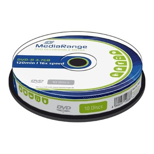 MEDIARANGE DVD-R 4.7GB 16X SPEED 120min CAKE BOX 10pcs MR452