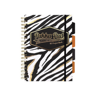 PUKKA PAD ΤΕΤΡΑΔΙΟ ΣΠΙΡΑΛ 17x25cm 5 ΘΕΜΑΤΩΝ WILD ΠΕΡΦΟΡΕ ΜΕ ΛΑΣΤΙΧΟ ΖΕΒΡΑ 100φ 80gr 9523WLD