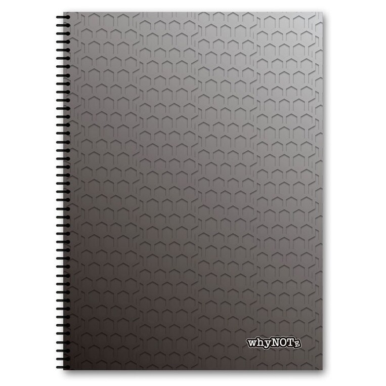 WHYNOTE ΤΕΤΡΑΔΙΟ ΣΠΙΡΑΛ Α4 (21x29,7cm) 3 ΘΕΜΑΤΩΝ 90φ PATTERN ΓΚΡΙ 810033