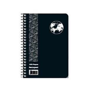 GLOBUS ΣΗΜΕΙΩΜΑΤΑΡΙΟ ΣΠΙΡΑΛ 10x14cm 180φ ΜΕ ΓΡΑΜΜΕΣ CLASSIC ΜΑΥΡΟ G363T