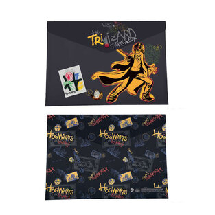 GRAFFITI HARRY POTTER ΦΑΚΕΛΟΣ ΜΕ ΚΟΥΜΠΙ 23x33cm HOGWARTS BLACK 23419
