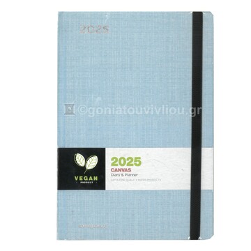 2025 ΗΜΕΡΟΛΟΓΙΟ ΗΜΕΡΗΣΙΟ 13x21cm CANVAS ΓΑΛΑΖΙΟ ΜΕ ΛΑΣΤΙΧΟ 625121386 (UNIPAP)