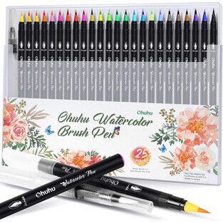 OHUHU 25 WATERBASED MARKERS ΜΑΡΚΑΔΟΡΟΙ ΜΕ ΜΥΤΗ ΠΙΝΕΛΟ (BRUSH) ΣΕ ΠΛΑΣΤΙΚΗ ΘΗΚΗ 80600 29