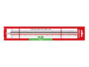 ARISTO ΚΛΙΜΑΚΟΜΕΤΡΟ 30cm ΜΕ ΚΛΙΜΑΚΕΣ 1:20 1:25 1:50 1:75 1:100 1:125 23702