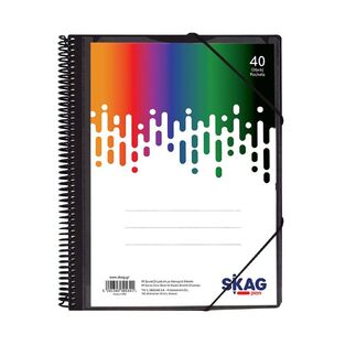 SKAG ΣΟΥΠΛ ΣΠΙΡΑΛ A4 (21x29,7cm) ΜΕ ΔΙΑΦΑΝΗ ΘΗΚΗ ΣΤΟ ΕΞΩΦΥΛΛΟ ΚΑΙ ΛΑΣΤΙΧΟ 40φ ΜΑΥΡΟ 305341