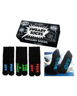 COCKNEY SPANIEL ΑΝΔΡΙΚΕΣ ΚΑΛΤΣΕΣ SWEARY SOCKS (3 PAIRS) No 39-46 9403013