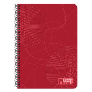 MUST TEAM ΤΕΤΡΑΔΙΟ ΣΠΙΡΑΛ A4 (21x29,7cm) 4 ΘΕΜΑΤΩΝ ΠΕΡΦΟΡΕ ΜΕ ΤΡΥΠΕΣ PP 120φ ΚΟΚΚΙΝΟ 587478