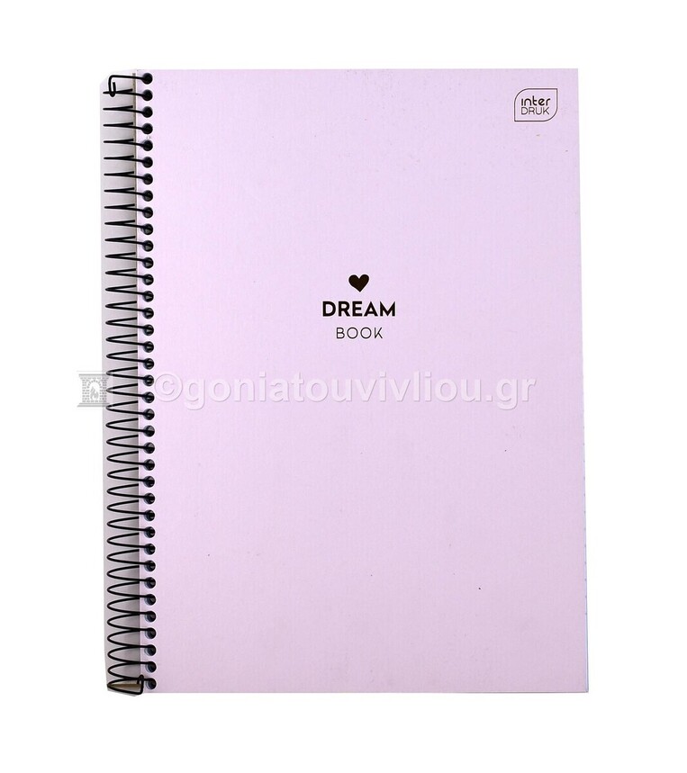 INTERDRUK ΤΕΤΡΑΔΙΟ ΣΠΙΡΑΛ A4 (21x29,7cm) 3 ΘΕΜΑΤΩΝ 90φ DREAM BOOK ΑΠΑΛΟ ΡΟΖ