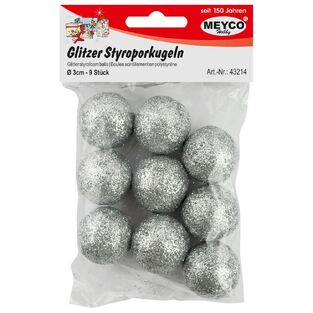 MEYCO ΣΕΤ ΜΠΑΛΕΣ ΦΕΛΙΖΟΛ ΜΕ ΧΡΥΣΟΣΚΟΝΗ GLITTER (ΓΚΛΙΤΕΡ) ΑΣΗΜΙ 30MM 9ΤΜΧ 43214