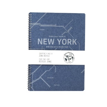 CLAIREFONTAINE ΤΕΤΡΑΔΙΟ ΣΠΙΡΑΛ A4 (21x29,7cm) 1 ΘΕΜΑΤΟΣ JEANS METRO NEW YORK 74φ