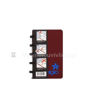 ΝΕΟΧΑΡΤ ΣΗΜΕΙΩΜΑΤΑΡΙΟ ΣΠΙΡΑΛ 8,6x14,5cm 1 ΘΕΜΑΤΟΣ 60φ MAGIC CLIPS TOUCH ΜΠΟΡΝΤΩ 8010 14703