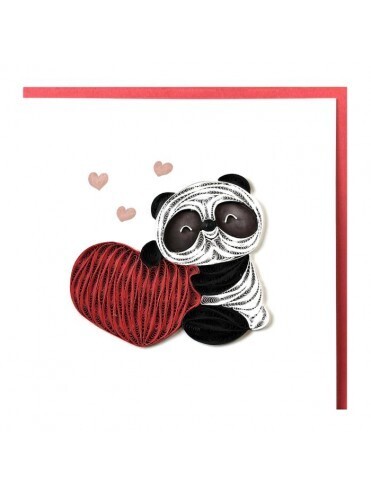 TENDANCES PETITS PETALES ΕΥΧΕΤΗΡΙΑ ΚΑΡΤΑ 15x15cm PP32C PANDA ΚΑΡΔΙΑ