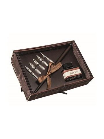 ONLINE ΣΕΤ ΚΟΝΔΥΛΟΦΟΡΟΣ ΚΑΛΛΙΓΡΑΦΙΑΣ ΞΥΛΙΝΟΣ ΜΕ 5 ΜΥΤΕΣ ΚΑΙ ΜΠΟΥΚΑΛΙ ΜΕΛΑΝΙ ΚΑΦΕ 81411