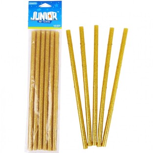 JUNIOR ΡΑΒΔΟΙ ΣΙΛΙΚΟΝΗΣ 6x18cm ΧΡΥΣΟ ΜΕ ΓΚΛΙΤΕΡ 6τεμ 437016