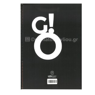 SALKO ΤΕΤΡΑΔΙΟ ΣΠΙΡΑΛ 17x25cm 3 ΘΕΜΑΤΩΝ 90φ OH NO ΜΑΥΡΟ GO 5523