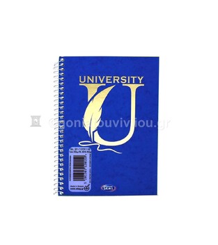 SKAG ΣΗΜΕΙΩΜΑΤΑΡΙΟ ΣΠΙΡΑΛ 10,5x14,8cm 2 ΘΕΜΑΤΩΝ 80φ No20 UNIVERSITY FOIL ΜΠΛΕ 120159