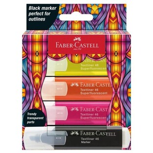 FABER CASTELL ΣΕΤ 3 ΜΑΡΚΑΔΟΡΟΙ ΥΠΟΓΡΑΜΜΙΣΗΣ FLUO + 1 ΜΑΥΡΟ ΧΡΩΜΑ 254693