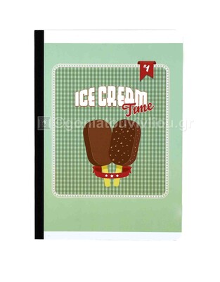 ADBOOK ΤΕΤΡΑΔΙΟ ΔΕΜΕΝΟ ΡΑΦΤΟ 17x25cm 4 ΘEMATVN VIVID ICE CREAM TUNE 128φ ΣΜ1043