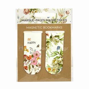 PICTURA ΜΑΓΝΗΤΙΚΟΙ ΣΕΛΙΔΟΔΕΙΚΤΕΣ 2τεμ BE HAPPY ΛΟΥΛΟΥΔΙΑ 22511