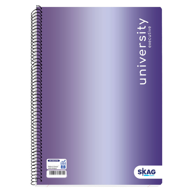 SKAG ΤΕΤΡΑΔΙΟ ΣΠΙΡΑΛ 17x25cm 2 ΘΕΜΑΤΩΝ 60φ UNIVERSITY EXECUTIVE OMBRE ΜΩΒ 309653