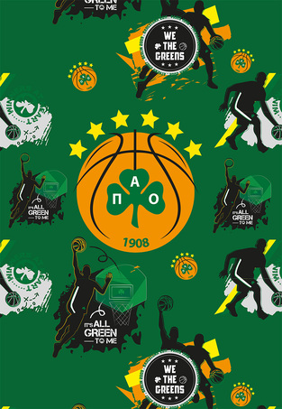 ΤΕΤΡΑΔΙΟ ΚΑΡΦΙΤΣΑ 17x25cm ΡΙΓΕ 40φ ΠΑΝΑΘΗΝΑΙΚΟΣ BASKETBALL BC ITS ALL GREEN TO ME HPBTSNOT012