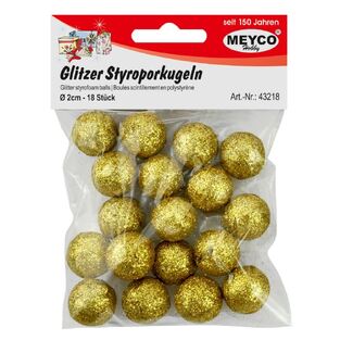 MEYCO ΣΕΤ ΜΠΑΛΕΣ ΦΕΛΙΖΟΛ ΜΕ ΧΡΥΣΟΣΚΟΝΗ GLITTER (ΓΚΛΙΤΕΡ) ΧΡΥΣΟ 20MM 18ΤΜΧ 43218