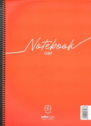 SALKO ΤΕΤΡΑΔΙΟ ΣΠΙΡΑΛ A4 (21x29,7cm) 2 ΘΕΜΑΤΩΝ 60φ NOTEBOOK FLUO ΚΟΚΚΙΝΟ 6427
