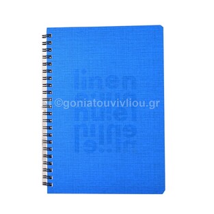 ΝΕΟΧΑΡΤ ΤΕΤΡΑΔΙΟ ΣΠΙΡΑΛ A4 (21x29,7cm) 4 ΘΕΜΑΤΩΝ 120φ LINEN ΜΠΛΕ 29623