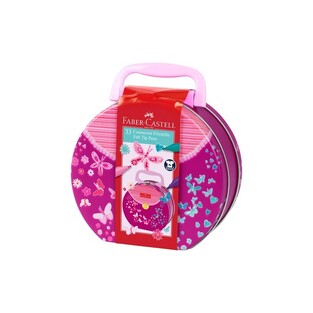 FABER CASTELL ΜΑΡΚΑΔΟΡΟΙ ΛΕΠΤΟΙ 33 ΧΡΩΜΑΤΑ ΣΕ ΜΕΤΑΛΛΙΚΟ ΚΟΥΤΙ ΤΣΑΝΤΑΚΙ ΦΟΥΞΙΑ 155537