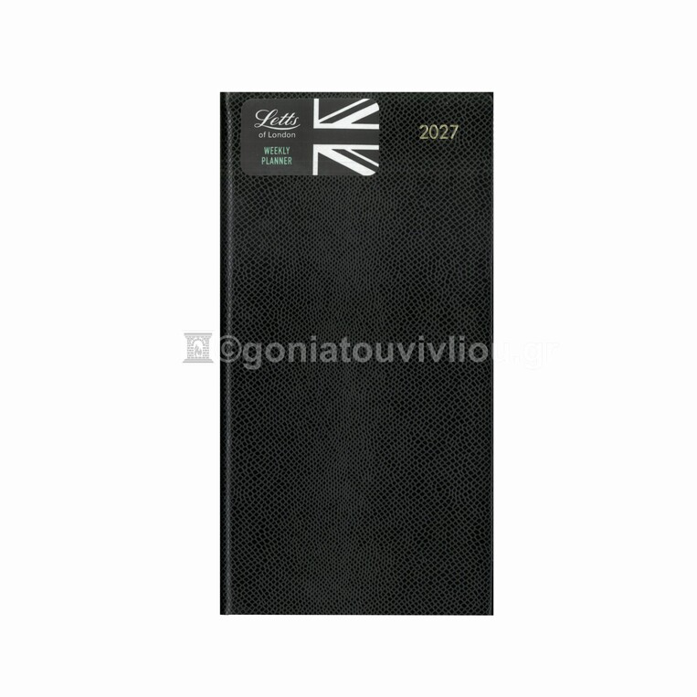 2027 ΗΜΕΡΟΛΟΓΙΟ ΑΤΖΕΝΤΑ LETTS ΕΒΔΟΜΑΔΙΑΙΟ 9x17cm LEGACY SLIM BLACK 27081643