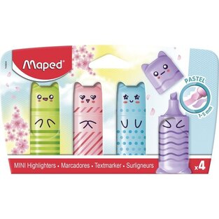 MAPED ΣΕΤ ΜΑΡΚΑΔΟΡΟΙ ΥΠΟΓΡΑΜΜΙΣΗΣ MINI PASTEL 4 ΧΡΩΜΑΤΑ ΓΑΤΕΣ 743604