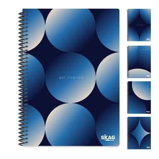 SKAG ΤΕΤΡΑΔΙΟ ΣΠΙΡΑΛ 17x25cm 2 ΘΕΜΑΤΩΝ 60φ BLUE PREMIUM GET INSPIRED 313087