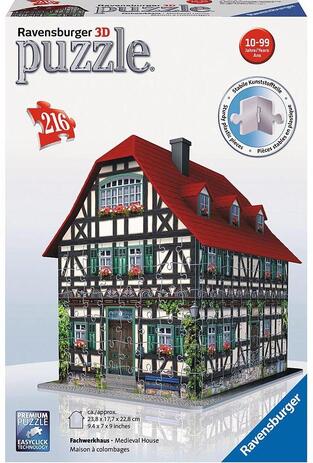 RAVENSBURGER 3D (ΤΡΙΣΔΙΑΣΤΑΤΟ) ΠΑΖΛ 216 ΤΕΜΑΧΙΩΝ MEDIEVAL HOUSE ΜΕΣΑΙΩΝΙΚΟ ΣΠΙΤΙ 125722