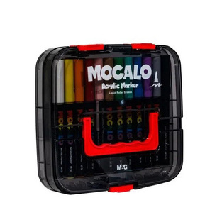 M&G MOCALO ΣΕΤ 24 ΑΚΡΥΛΙΚΟΙ ΜΑΡΚΑΔΟΡΟΙ ΜΕ ΜΥΤΗ ΠΙΝΕΛΟ ΣΕ ΠΛΑΣΤΙΚΟ ΒΑΛΙΤΣΑΚΙ APMT80K9