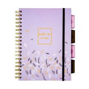 PUKKA PAD ΤΕΤΡΑΔΙΟ ΣΠΙΡΑΛ 17x25cm 5 ΘΕΜΑΤΩΝ ROCHELLE AND LESS ΠΕΡΦΟΡΕ ΜΕ ΛΑΣΤΙΧΟ ΛΙΛΑ 100φ 9447ROC