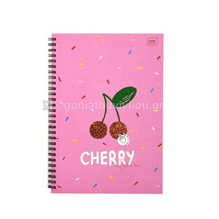 INTERDRUK ΤΕΤΡΑΔΙΟ ΣΠΙΡΑΛ 17x25cm 2 ΘΕΜΑΤΩΝ 60φ SMELL CHERRY