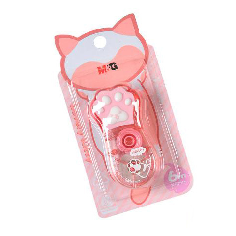 M&G ΔΙΟΡΘΩΤΙΚΗ ΤΑΙΝΙΑ 5mm x 6m LOVELY KITTY ΠΑΤΟΥΣΑ ΡΟΖ ACT75172