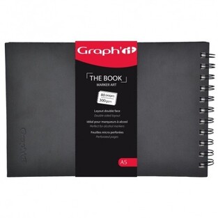 GRAPH IT ΜΠΛΟΚ ΣΧΕΔΙΟΥ A5 (14,8x21cm) ΜΑΥΡΟ 40φ 300gr GI00285
