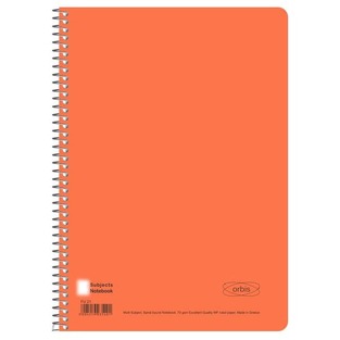 ORBIS ΤΕΤΡΑΔΙΟ ΣΠΙΡΑΛ A4 (21x29,7cm) 3 ΘΕΜΑΤΩΝ 90φ FLUO ΠΟΡΤΟΚΑΛΙ FU30