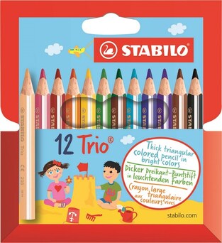 STABILO TRIO ΞΥΛΟΜΠΟΓΙΕΣ ΧΟΝTΡΕΣ ΜΙΚΡΕΣ 12 ΧΡΩΜΑΤΑ 205