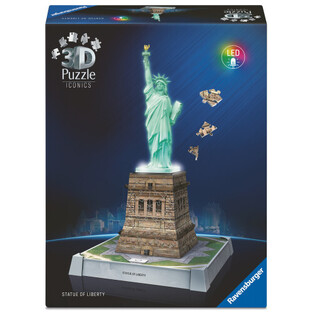 RAVENSBURGER ICONICS 3D ΠΑΖΛ 128τεμ ΤΟ ΑΓΑΛΜΑ ΤΗΣ ΕΛΕΥΘΕΡΙΑΣ ΝΥΧΤΕΡΙΝΗ ΕΚΔΟΣΗ (ΠΕΡΙΕΧΕΙ ΛΑΜΠΑ LED) 12008027