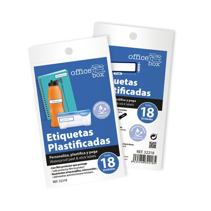 OFFICE BOX ΑΥΤΟΚΟΛΛΗΤΕΣ ΕΤΙΚΕΤΕΣ ΠΛΑΣΤΙΚΕΣ ΑΔΙΑΒΡΟΧΕΣ 7cm 18τεμ 32218