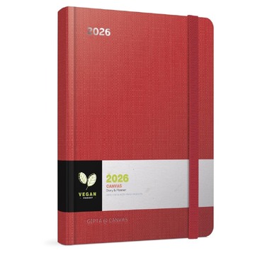 2026 ΗΜΕΡΟΛΟΓΙΟ ΗΜΕΡΗΣΙΟ 9x14cm CANVAS ΚΟΚΚΙΝΟ ΜΕ ΛΑΣΤΙΧΟ 626120981D (UNIPAP)