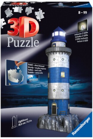 RAVENSBURGER 3D ΠΑΖΛ 216τεμ LIGHTHOUSE ΝΥΧΤΕΡΙΝΗ ΕΚΔΟΣΗ (ΠΕΡΙΕΧΕΙ ΛΑΜΠΑ LED) 125777
